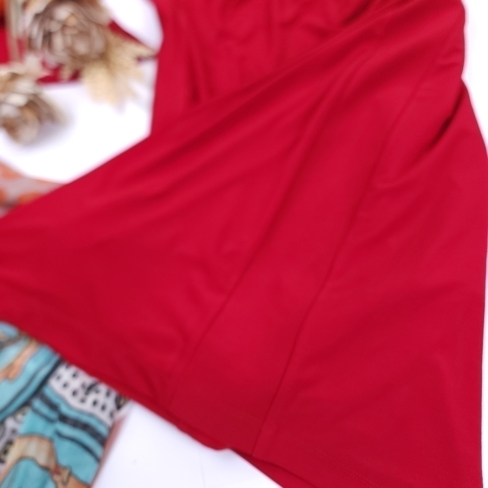 Ann Klein Red Dress Sz 6 - Picture 8 of 14